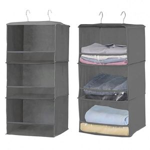 Foldable <b>Storage</b> Contaniers Home Organizer Wardrobe Clothes Organizer Household Items 3-<b>shelf</b> Hanging Closet Organizer - Product Image 3