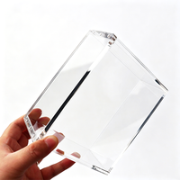 Étui de présentation de cartes personnalisé, pliable, portable, moderne, transparent, en une seule pièce, avec couvercle magnétique, OP-03, étui de protection en acrylique