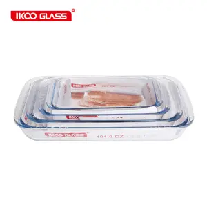 Plato rectangular de vidrio transparente para hornear, utensilio para hornear, pequeño, Rectangular