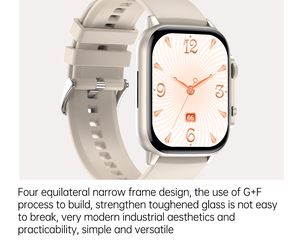 Yuniq máy tính tích hợp AOD AMOLED theo dõi giấc ngủ đẩy tin nhắn đồng hồ báo thức Máy đếm bước chân đồng hồ thông minh Chống nước Màn hình 1.96inch hk95 - Product Image 2