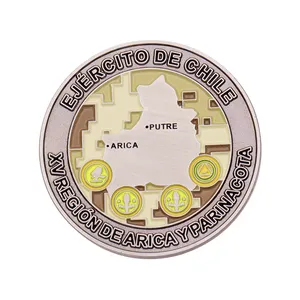 Produttore Personalizzato Moneta Sfida in Metallo Oro 3D Placcato Argento Moneta da Collezione Viaggio Souvenir Acquirenti Moneta Antica