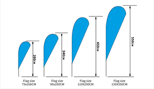 Banderolas Publicitarias Tipo Pluma de Buena Calidad a Precios de Mayoreo, Impresión a una o Doble Cara, Diseños "Open", "Look", "Welcome" para Uso Promocional - Product Image 3