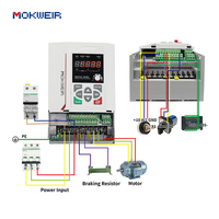 Contrôleur VFD Mini Mokweir MK100 0,4-4 kW 220 V/380 V Monophasé/Triphasé Variateur de Fréquence pour la Vitesse du Moteur de Compresseur
