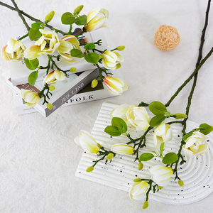 Flower Delight Magnolia, Flores Artificiales de Plástico PU, PVC Suave, Hechas a Mano, Decoración Moderna para el Hogar, Arreglos Florales para Bodas - Product Image 2