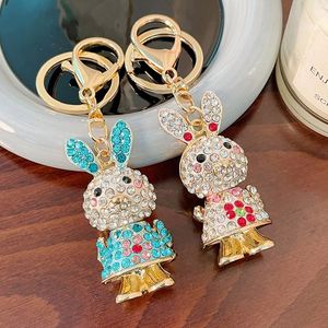 Creative Rhinestone Rabbit Keychain for Women Bag Pendant Keyrings Cute Animal <b>Key</b> Chain Car <b>Key</b> <b>Ring</b> Holder Drop Shipping - Product Image 3