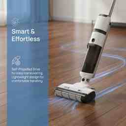 Aspirateur Balai Sans Fil Humide/Sec 3-en-1 - Nettoyeur de Sols Portable Auto-Nettoyant 3000PA à Succion Puissante, Contrôlé par Application pour Sols Durs Domestiques - Product Image 2