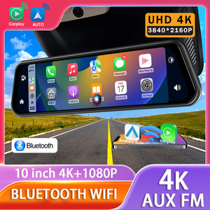 Cámara para Auto 4K IPS de 10 Pulgadas con Carplay, Android Auto, WiFi, AUX, Cámara Dual, Espejo Retrovisor Portátil - Product Image 3