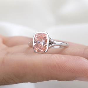 Bague en or blanc 14 carats avec diamant rose de laboratoire Messi Jewelry MSR-2008 pour femmes - Product Image 4