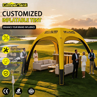 Tente dôme pliable araignée 3x3 portable pour événements extérieurs et expositions, impression intégrale, revêtement en polyester 600D, tente gonflable araignée en TPU