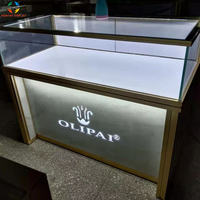 Éclairage LED super élevé Offres Spéciales Vitrine de bijoux en verre trempé ultra clair Affichage de montage de haute qualité