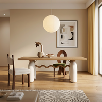 Ensemble de table à manger en bois massif de chêne moderne et tendance, mobilier de salle à manger pour restaurant, durable et écologique