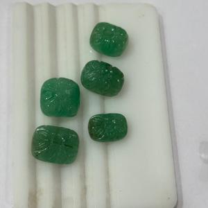 อัญมณีมรกตธรรมชาติจากรัสเซียแกะสลักดอกไม้สีเขียวมรกตสวยงาม - Product Image 2