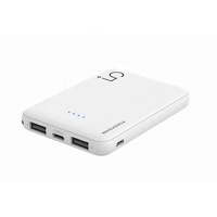 Banque d'alimentation portable à double USB 2.1a à charge rapide, mini banque d'alimentation 5000 mAh, format carte de crédit, banques d'alimentation fines, écharpe chauffante, banque d'alimentation
