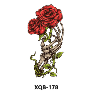 Tatuaje Temporal de Rosa Negra Sexy y a <span class=keywords><strong>la</strong></span> Moda - Adhesivo Corporal Impermeable <span class=keywords><strong>para</strong></span> Mujeres, Calcomanía Realista <span class=keywords><strong>para</strong></span> Brazos y Piernas, Diseño Floral - Product Image 2