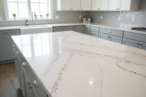 Grande dalle de quartz artificiel Vietnam Silver Wave – Plan de travail moderne pour cuisine et hôtel, design 3D, épaisseur 20 mm - Product Image 6