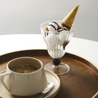 Jolie tasse en verre transparent rayée, vaisselle personnalisée pour la maison, idéale pour la crème glacée, le café, le jus, la bière, le lait, le thé
