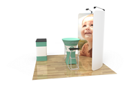 Kit d'affichage incurvé de 3 m pour salon professionnel, toile de fond portable SEG pop-up avec comptoir pour stand d'exposition