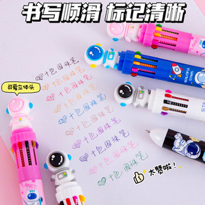 Stylo à bille multifonction Astronaut Ten Color Pen, pour étudiants, modèle à pression en plastique - Product Image 3