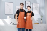 Tabliers en cuir PU imperméables pour hommes, uniformes d'employés pour cuisine, hôtel, salon, restaurant, bar, et activités créatives