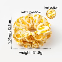 IFOND – Nouveauté : Chouchou en coton tricoté imprimé fruits avec design personnalisé, grand chouchou à volants pour femmes et filles, usage quotidien