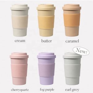 แก้วชงกาแฟขนาด 15 ออนซ์ ย่อยสลายได้ นำกลับมาใช้ใหม่ได้ สีตามสั่ง ฝาปิดกันหก สำหรับกาแฟร้อนหรือเย็น ดื่มได้โดยตรง ปลอดภัยสำหรับเครื่องล้างจาน - Product Image 1