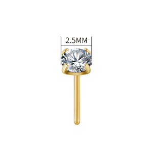 จิวหัวตุ้มไทเทเนียม ASTM F136 แบบไม่มีเกลียว รุ่น Right Grand ประดับเพชร CZ สำหรับเจาะหู แทร็กัส เฮลิกซ์ กระดูกอ่อน คอนช์ จมูก - Product Image 4