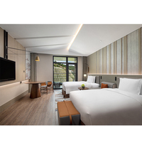 Meubles d'appartement Foshan, meubles d'hôtel 5 étoiles, lits à tête de lit simple, lits en bois massif, cadre de lit Queen et King Size, ensembles de chambre à coucher d'hôtel