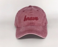 Cappellino da Baseball in Cotone Lavato Vintage con Ricamo 'Brave', Cinturino Regolabile, Unisex per Adulti, Stile Casual