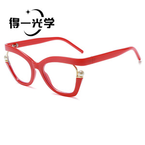 แว่นตา De Yi Optics ทรงแคทอาย ป้องกันแสงสีฟ้า สำหรับผู้หญิง กรอบเต็ม ประดับมุก เลนส์ PC - Product Image 2
