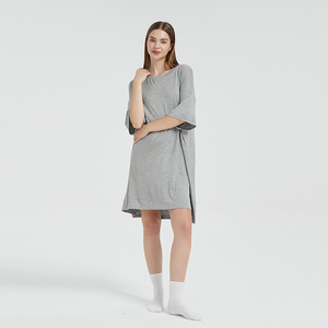 T-shirt per dormire personalizzata con Logo personalizzato per il raffreddamento estivo <span class=keywords><strong>in</strong></span> <span class=keywords><strong>pile</strong></span> di bambù camicia da notte <span class=keywords><strong>pigiama</strong></span> da <span class=keywords><strong>donna</strong></span> - Product Image 6