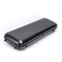 Étui de violon en fibre de carbone de forme rectangulaire de luxe personnalisé OEM, doublure en velours, couleur noire, bonne protection, anti-collision, étui rigide