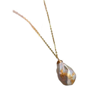 Handmade Exquisite <b>Necklace</b> with Purple <b>Freshwater</b> Baloch <b>Pearl</b> Pendant Natural Foil Collarbone Chain Trendy Tide Design - Product Image 5