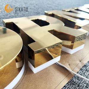 Personalizado 3D oro Metal diseño acrílico <span class=keywords><strong>LED</strong></span> retroiluminado signo negocio logotipo publicidad corte carta tablero para el hogar Hotel empresa - Product Image 3