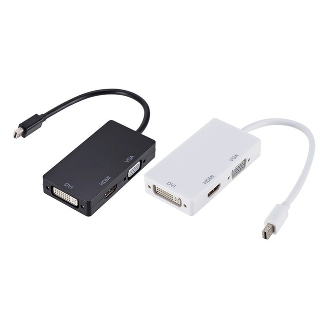 Mini Dp Displayport to Dvi Vga Hdtv Adapter 3 in 1 Hub 1080p Video Converter for Imac Apple Macbook Pro Air