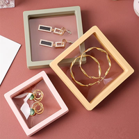 Boîte de présentation moderne et élégante pour bijoux, anneaux, bracelets, colliers, emballage de rangement, film PE transparent, boîte suspendue