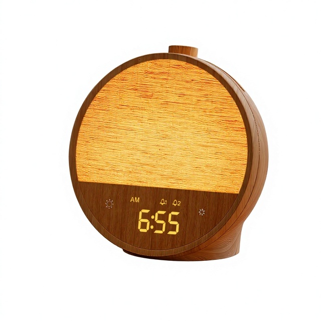 Sunrise Alarm Clock Modern LED Wake up Light with Natural Sunlight Simulation Dual Alarms 10 Natural Sounds Dimmable Night Light