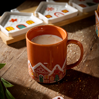 Collection de village de pain d'épices personnalisée, assiettes de Noël en forme de maison spéciales, support à gâteau, bols, ensembles de vaisselle en céramique pour la maison