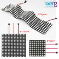 Fournisseurs chinois de panneaux LED flexibles RVB pleine couleur en PVC, adressables et programmables, modèles WS2812B 8*8, 8*32, 16*16, 5V, pour bureau et applications aquatiques