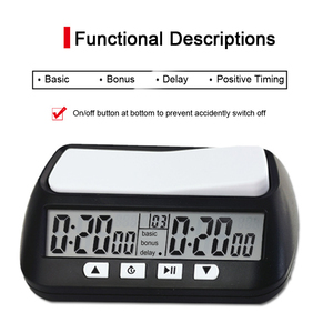 Schachuhr mit grundlegender Bonus verzögerung und positiven Zeit funktionen <span class=keywords><strong>Game</strong></span> <span class=keywords><strong>Timer</strong></span> Tragbare digitale Schachuhr für Brettspiele - Product Image 4
