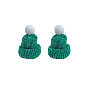 Mini Knitted Christmas Hat With Love <b>Glitter</b> <b>Red</b> And White Pom Pom For Plush Toys 0 To 24 Months Unisex - Product Image 2