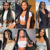 Tresses synthétiques Jumbo EZ Braid pré-étirées, longueur totale 82 pouces, pliées 41 pouces, 165g, sans démangeaisons, anti-démangeaisons, sans nœuds