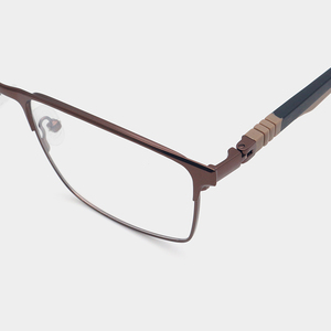 Monturas Ópticas Cuadradas de Metal Sólido <span class=keywords><strong>para</strong></span> Hombre, Diseño <span class=keywords><strong>para</strong></span> Rostro en Forma de Diamante, <span class=keywords><strong>Lentes</strong></span> Acrílicas Duraderas, Gafas de Negocios al por Mayor 180 - Product Image 5