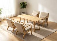 Sofá de 3 Plazas de Madera Tapizado de 50 Pulgadas, Modelo Mid-Century para Apartamento Moderno, Silla de Acento, Mueble