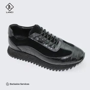 LANCI Custom Shoes Manufacturers For Chunky Shoes Black And Luxury Fashionable Walking Shoes