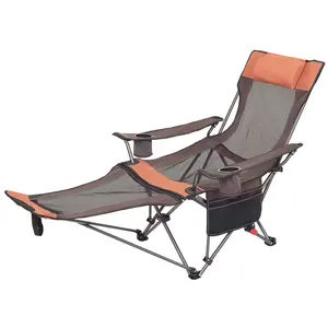 Cadeira portátil com travesseiro e encosto ajustável, ideal para adultos, rede de acampamento ao ar livre, espreguiçadeira dobrável de praia