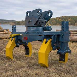 WYJ-DG Hydraulic Rotating Log Grapple for 10-15 Ton Excavators, Single Cylinder Double <strong>Linkwood</strong> Grab - Product Image 1