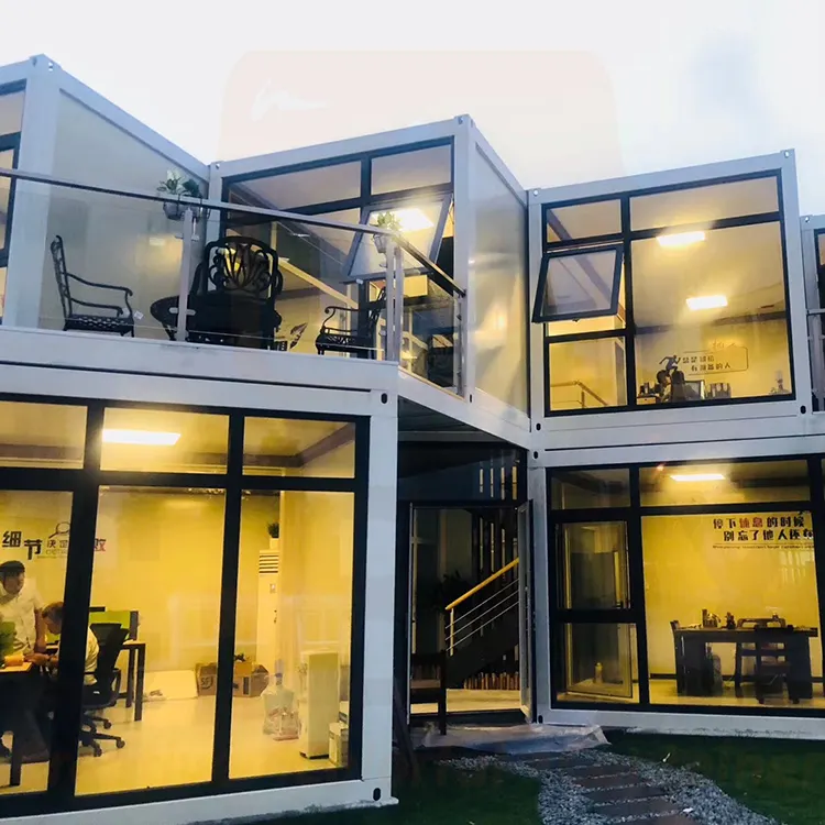 Роскошный изготовленный живой крошечный прицеп 40-футовый съемный контейнерный дом с балконом