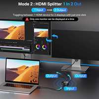 Commutateur HDMI 2.1 8K bidirectionnel 48 Gbps 2 entrées 1 sortie, séparateur HDMI HDR VRR Dolby pour PS5 Xbox PC Moniteur