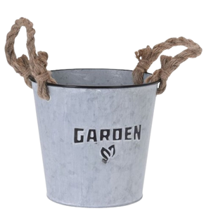 Maceta galvanizada con mango de cuerda para el hogar, hoteles y restaurantes, suministros de jardín, macetas de zinc, macetas de jardín - Product Image 1