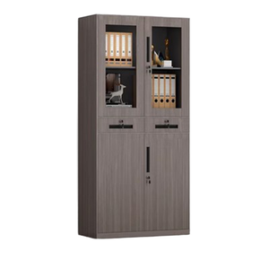 Armoire de classement moderne en acier réglable à grain de bois avec tiroirs verrouillables pour utilisation en salle de sport - <span class=keywords><strong>Rangement</strong></span> de bureau commercial - Product Image 1